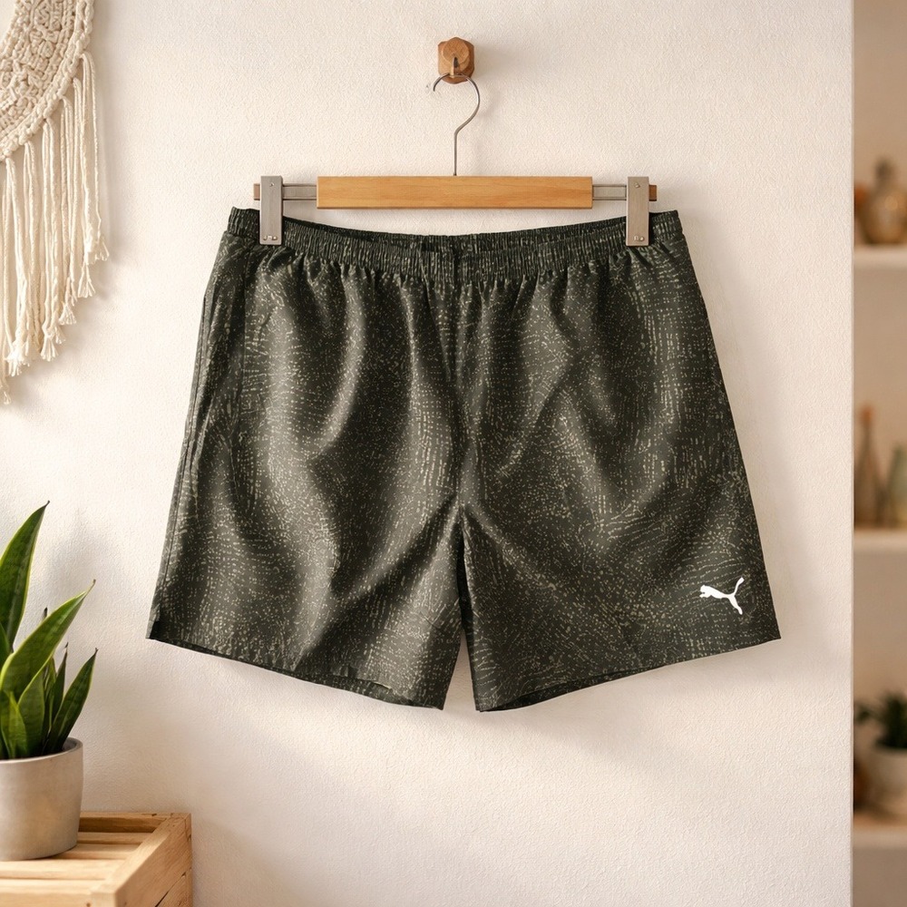 Puma Mens 4XL Training AOP Shorts Dark Olive DryCell Reflective‎ 526518-80 NWT